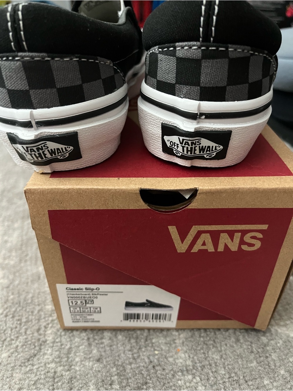 Vans Checkerboard Slip-On Sneakers - Black & Gray